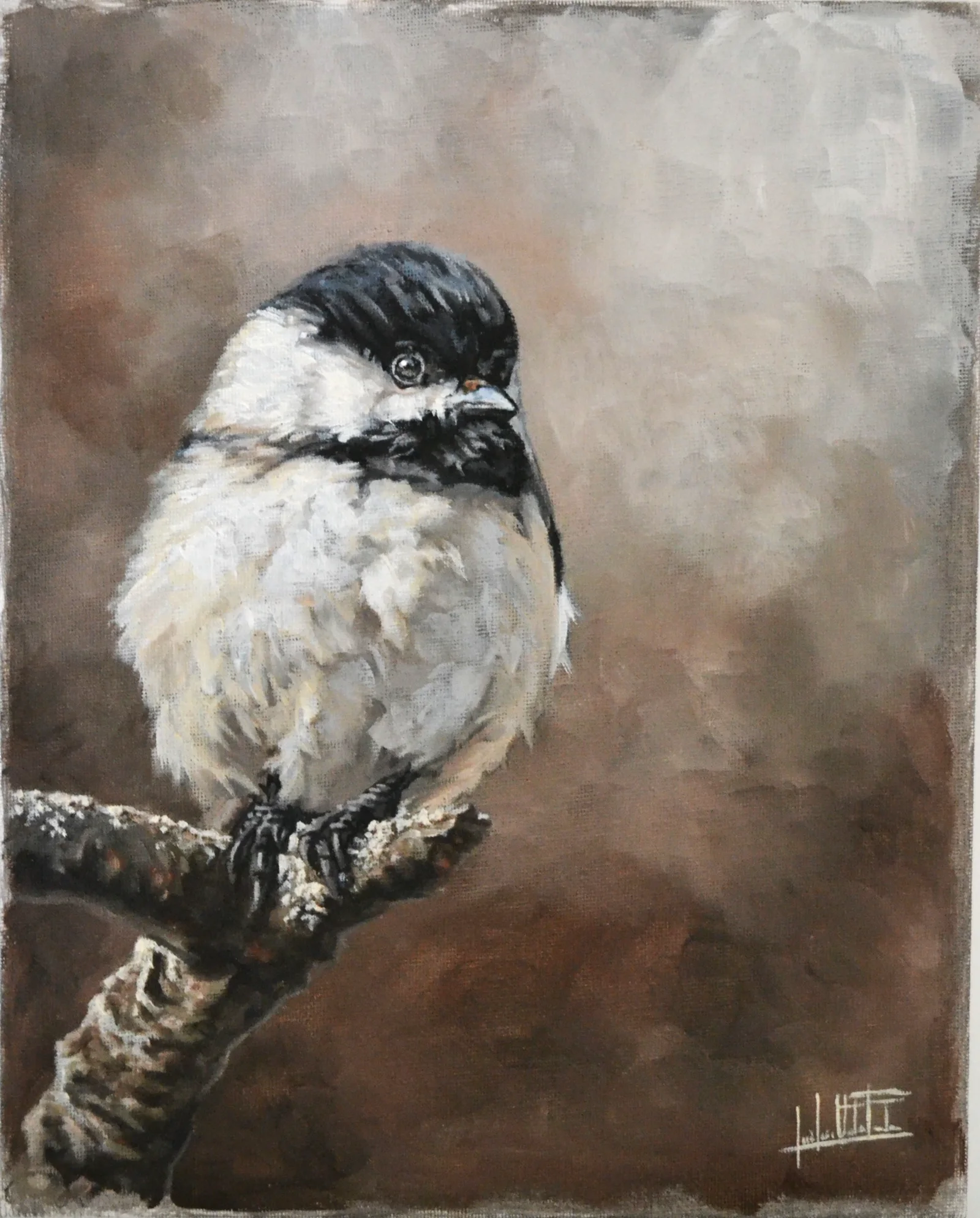 Coal, a gouache wildlife painting by Jose Urdiales