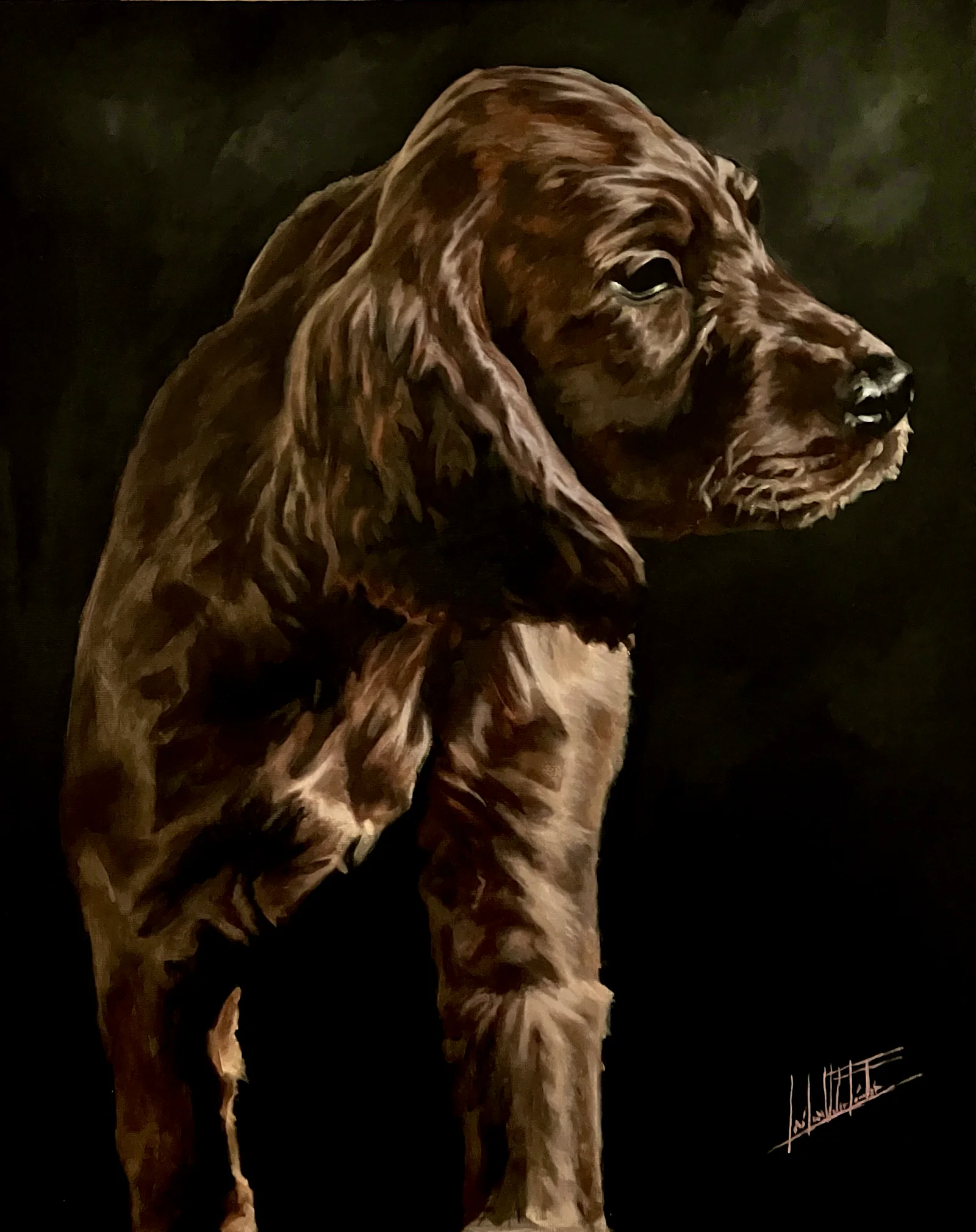 Oak, a sold commissioned dog portrait